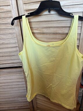 Yellow Women's Amber Sun Scoop Neck Tank Top Large